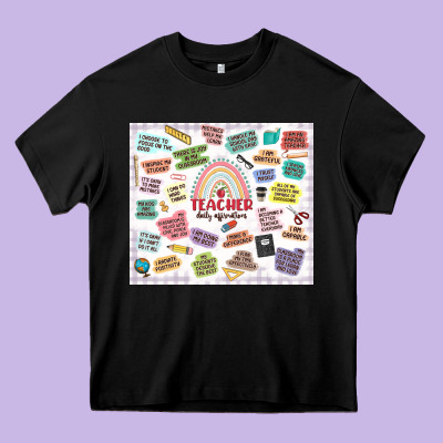 Teacher Daily Affirmations Heavy Core Tee Designed By Maliassmallbusiness