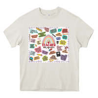Cream teacher daily affirmations Heavy Core Tee - MaliasSmallBusiness