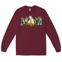 Burgundy goat mom serape leopard cowhide goat family Long Sleeve Tee - Artiststas