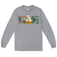 Heather Grey goat mom serape leopard cowhide goat family Long Sleeve Tee - Artiststas