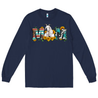 Navy goat mom serape leopard cowhide goat family Long Sleeve Tee - Artiststas