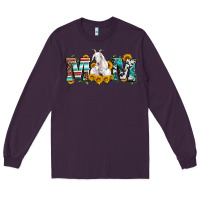 Plum goat mom serape leopard cowhide goat family Long Sleeve Tee - Artiststas