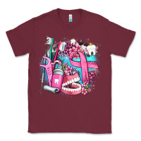 Burgundy dental elements and cancer with cowhide and leopard Classic Tee - AdoDesignShop