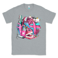 Heather Grey dental elements and cancer with cowhide and leopard Classic Tee - AdoDesignShop