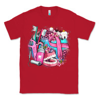 Red dental elements and cancer with cowhide and leopard Classic Tee - AdoDesignShop