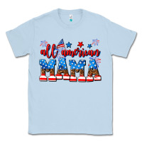 Dusty Blue all american mama Classic Tee - AdoDesignShop