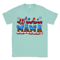 Seafoam all american mama Classic Tee - AdoDesignShop