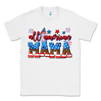 White all american mama Classic Tee - AdoDesignShop