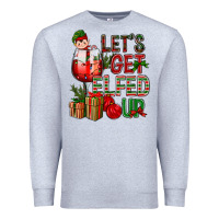 Heather Grey Let's Get Elfed Up Christmas Premium Sweatshirt - BundleAndBundleShop