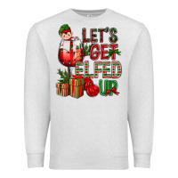 Oatmeal Heather Let's Get Elfed Up Christmas Premium Sweatshirt - BundleAndBundleShop