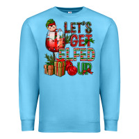 Ocean Blue Let's Get Elfed Up Christmas Premium Sweatshirt - BundleAndBundleShop