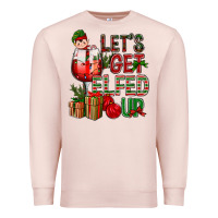 Pale Pink Let's Get Elfed Up Christmas Premium Sweatshirt - BundleAndBundleShop