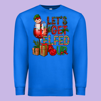 Let's Get Elfed Up Christmas Premium Sweatshirt Designed By Bundleandbundleshop