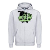 Heather Grey he left the 99 to come for me Zipper Hoodie - MaliasSmallBusiness