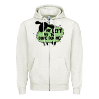 Oatmeal Heather he left the 99 to come for me Zipper Hoodie - MaliasSmallBusiness