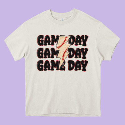 Game Day Game Day Baseball Heavy Core Tee Designed By Maliassmallbusiness