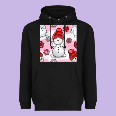 Cute Snowman And Snow Flakes Seamless Pattern Bbs Heavyweight Hoodie Designed By Bundleandbundleshop