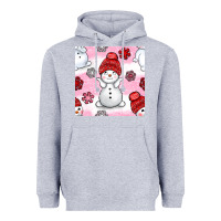 Heather Grey cute snowman and snow flakes seamless pattern bbs Heavyweight Hoodie - BundleAndBundleShop