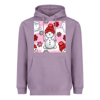 Lavender cute snowman and snow flakes seamless pattern bbs Heavyweight Hoodie - BundleAndBundleShop