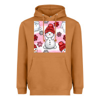 Meerkat cute snowman and snow flakes seamless pattern bbs Heavyweight Hoodie - BundleAndBundleShop