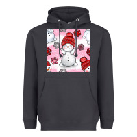Smoke cute snowman and snow flakes seamless pattern bbs Heavyweight Hoodie - BundleAndBundleShop