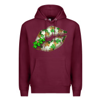 Burgundy St. Patricks Day White Lips Premium Hoodie - Bettercallsaul