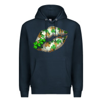 Navy St. Patricks Day White Lips Premium Hoodie - Bettercallsaul