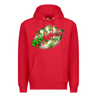 Red St. Patricks Day White Lips Premium Hoodie - Bettercallsaul