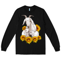 Black goat family with sunflowers Long Sleeve Tee - Artiststas