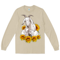 Mushroom goat family with sunflowers Long Sleeve Tee - Artiststas