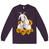 Plum goat family with sunflowers Long Sleeve Tee - Artiststas