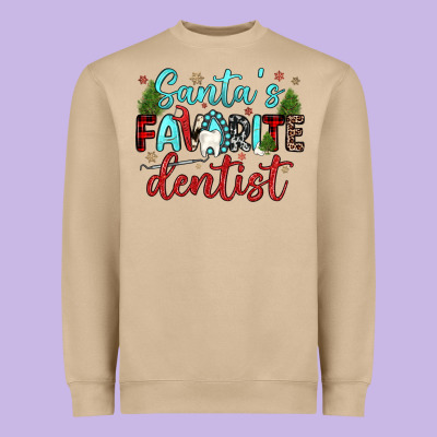 Santas Favorite Dentist Heavyweight Sweatshirt Designed By Jahusdesignshop