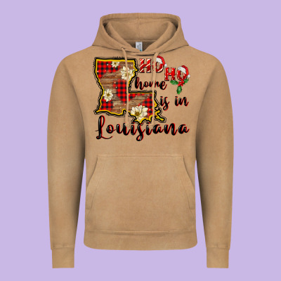 Ho Ho Home Is In Louisiana Vintage Hoodie Designed By Fadigitalartstudio
