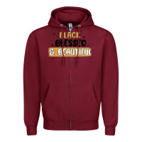 Burgundy black blessed & beautiful Zipper Hoodie - MaliasSmallBusiness