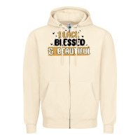 Sandshell black blessed & beautiful Zipper Hoodie - MaliasSmallBusiness