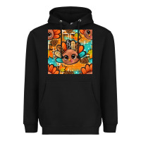 Black thanksgiving turkey and cone with tartan seamless pattern bbs Heavyweight Hoodie - BundleAndBundleShop