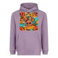 Lavender thanksgiving turkey and cone with tartan seamless pattern bbs Heavyweight Hoodie - BundleAndBundleShop