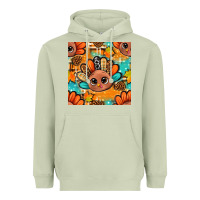 Matcha thanksgiving turkey and cone with tartan seamless pattern bbs Heavyweight Hoodie - BundleAndBundleShop
