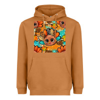 Meerkat thanksgiving turkey and cone with tartan seamless pattern bbs Heavyweight Hoodie - BundleAndBundleShop