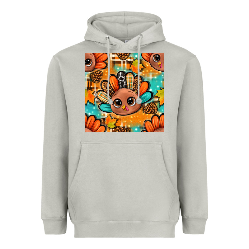 Thanksgiving Turkey And Cone With Tartan Seamless Pattern Bbs Heavyweight Hoodie by BundleAndBundleShop | Teevron