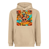 Mushroom thanksgiving turkey and cone with tartan seamless pattern bbs Heavyweight Hoodie - BundleAndBundleShop