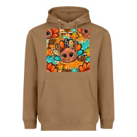 Toasted Coconut thanksgiving turkey and cone with tartan seamless pattern bbs Heavyweight Hoodie - BundleAndBundleShop