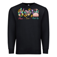 Black Peace Love Make Up Premium Sweatshirt - BundleAndBundleShop