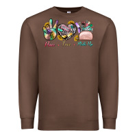 Chestnut Peace Love Make Up Premium Sweatshirt - BundleAndBundleShop