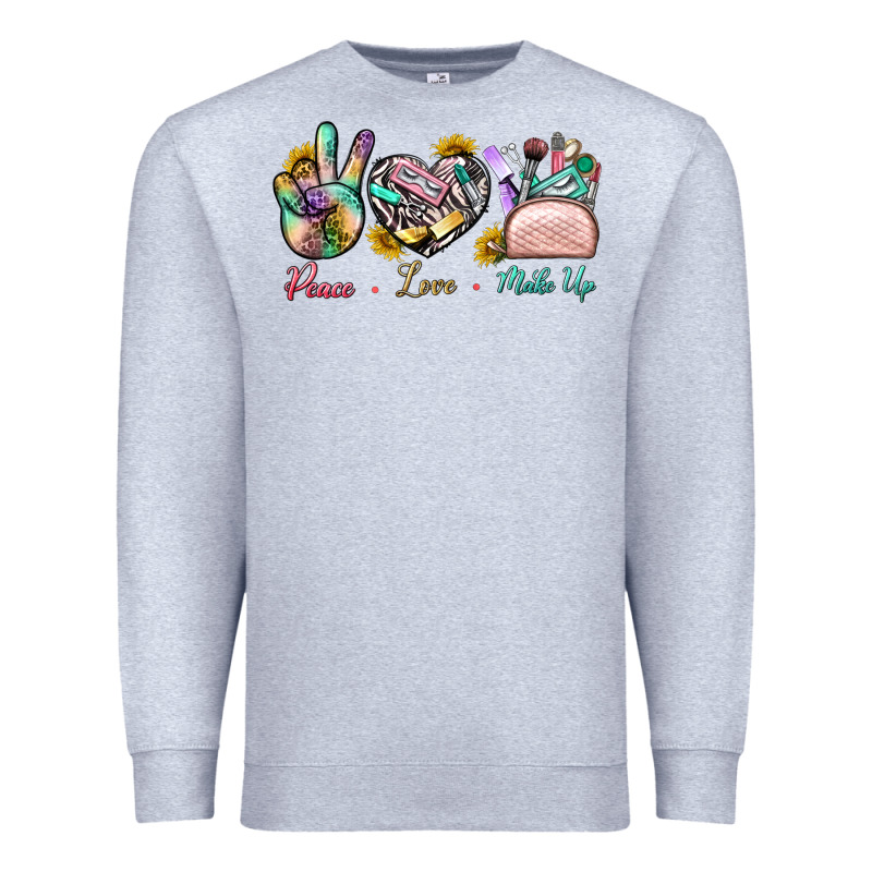 Peace Love Make Up Premium Sweatshirt by BundleAndBundleShop | Teevron