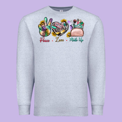 Peace Love Make Up Premium Sweatshirt Designed By Bundleandbundleshop