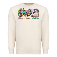 Sandshell Peace Love Make Up Premium Sweatshirt - BundleAndBundleShop