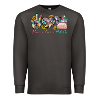 Smoke Peace Love Make Up Premium Sweatshirt - BundleAndBundleShop
