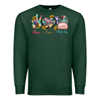 Sports Green Peace Love Make Up Premium Sweatshirt - BundleAndBundleShop