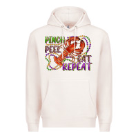 Pale Pink pinch peel eat repeat crawfish Premium Hoodie - RanaPortraitStore
